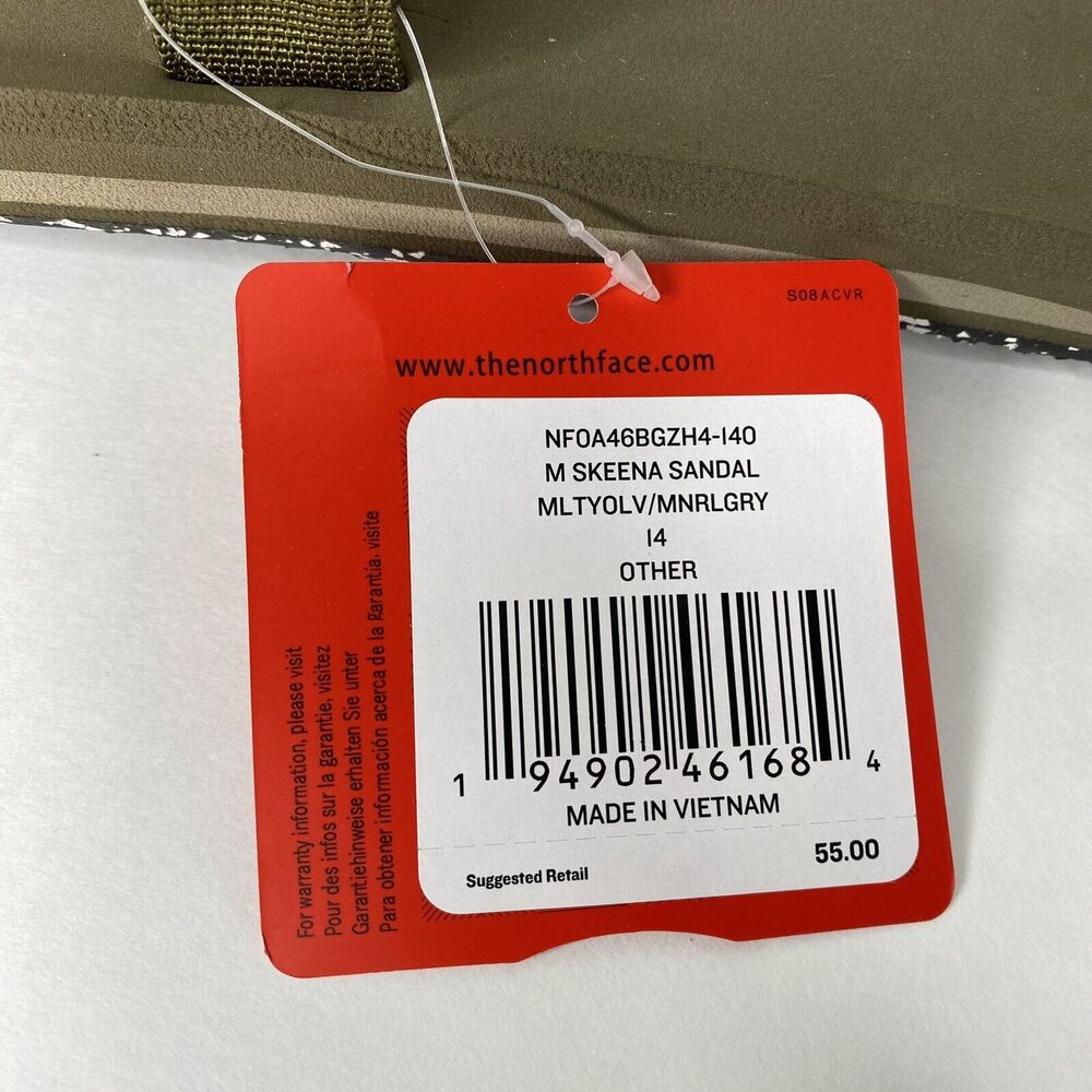 NEW The North Face Skeena Sandals‎ Olive Green Adjustable Straps Men's Size 14 - Picture 7 of 7